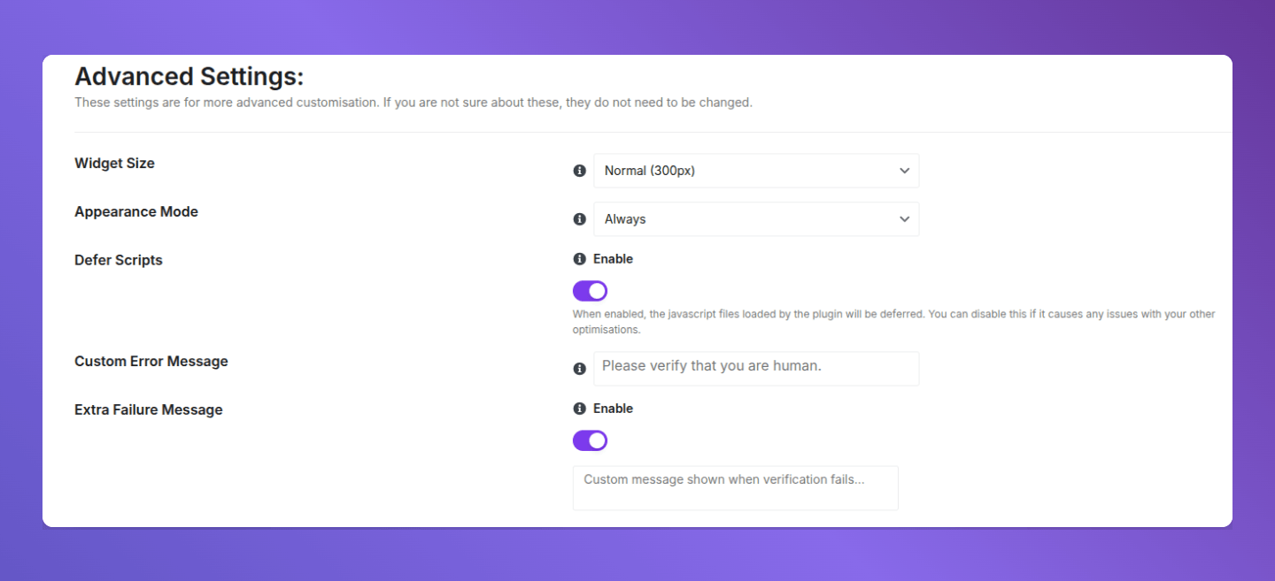 cloudflare advance setting in ultimate security