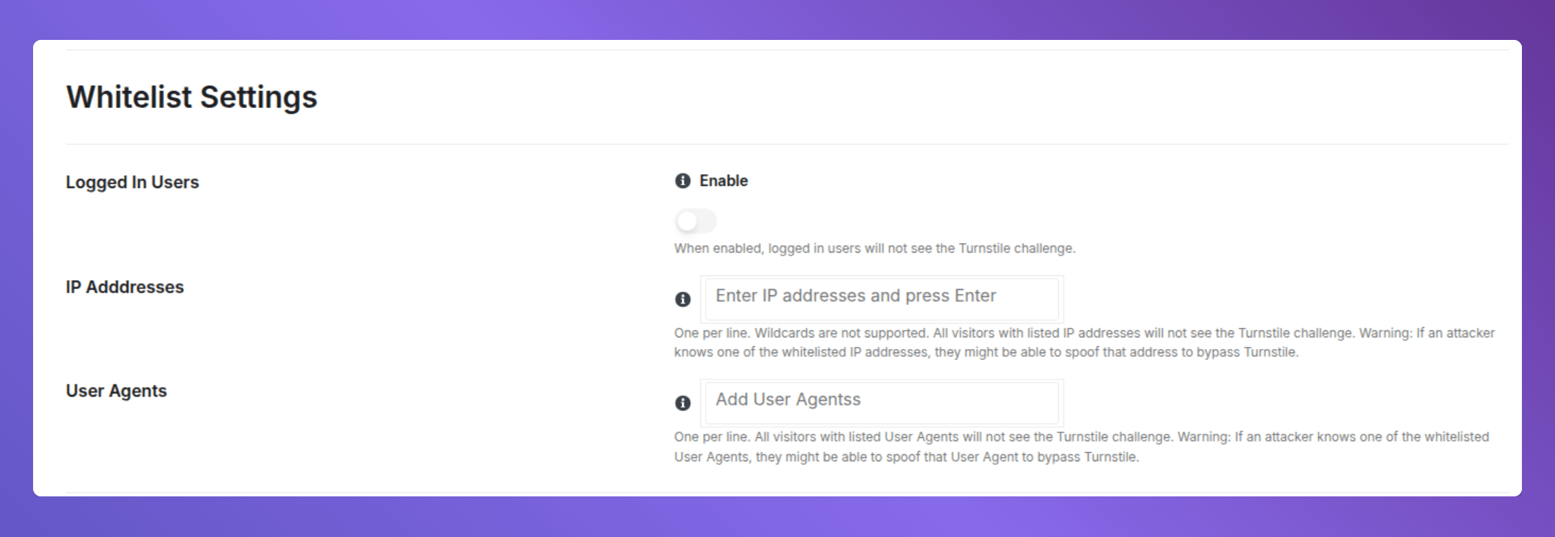 cloudflare whitelisting setting in ultimate security