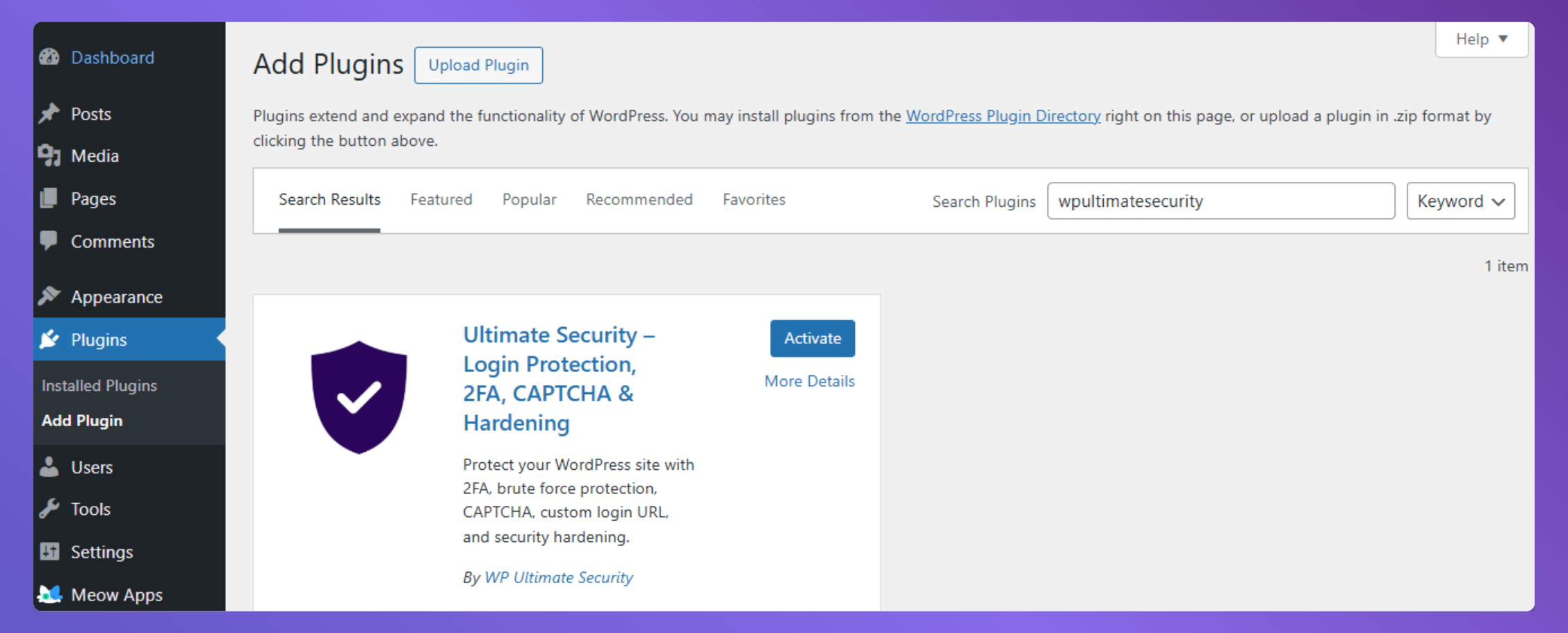 install ultimate security install ultimate security