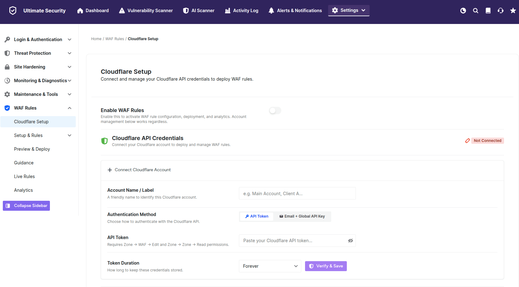 cloudflare waf rules in ultimate security