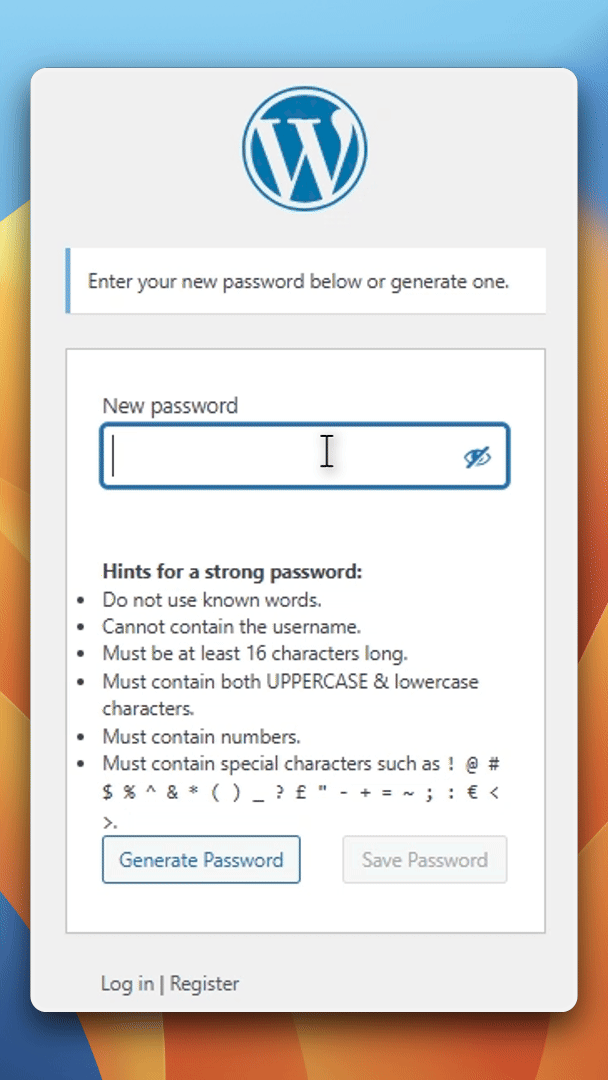 strong password rule on login page strong password rule on login page