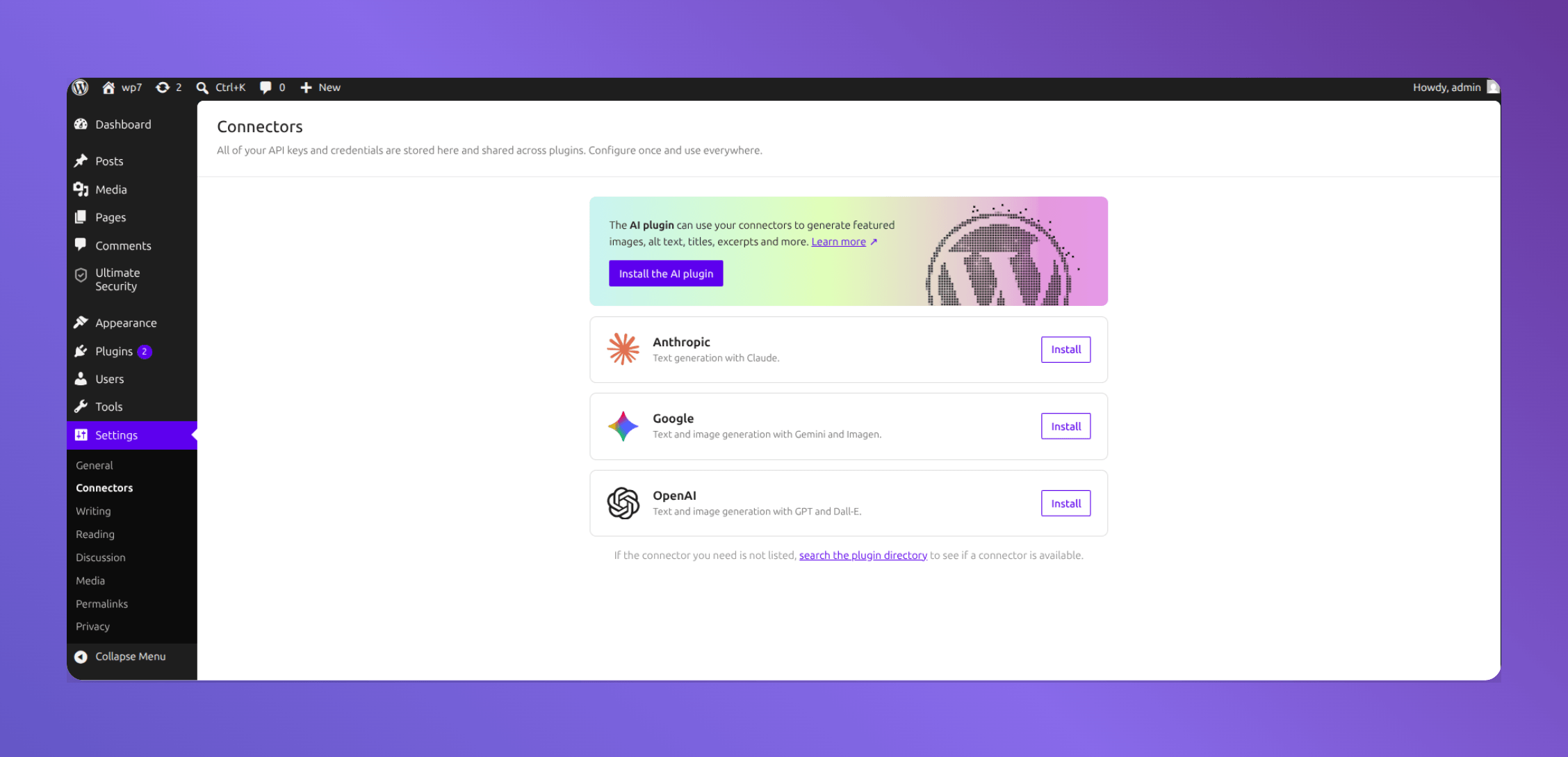 AI client in WordPress