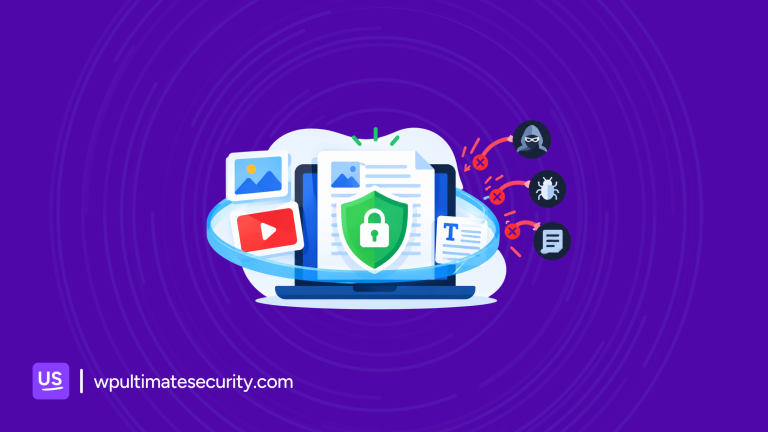 WordPress content protection using ultimate security blog banner