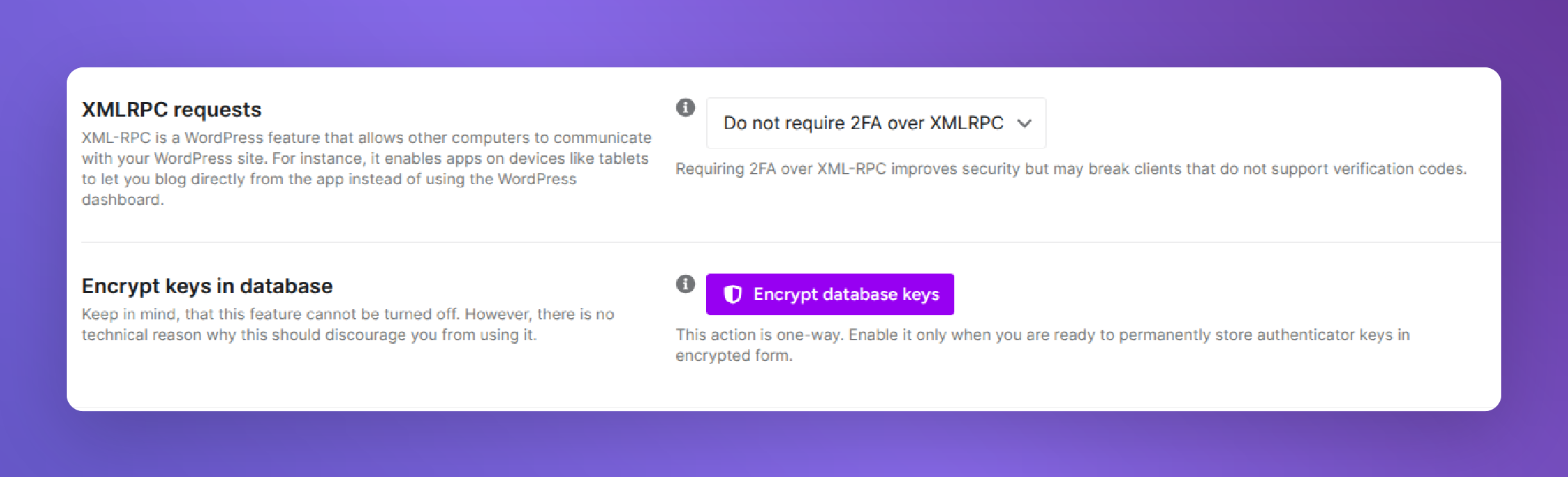 2fa auth settings