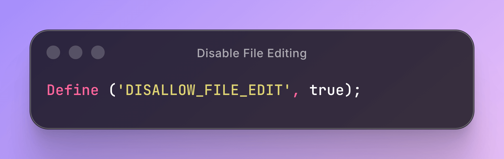 Disable File Editing