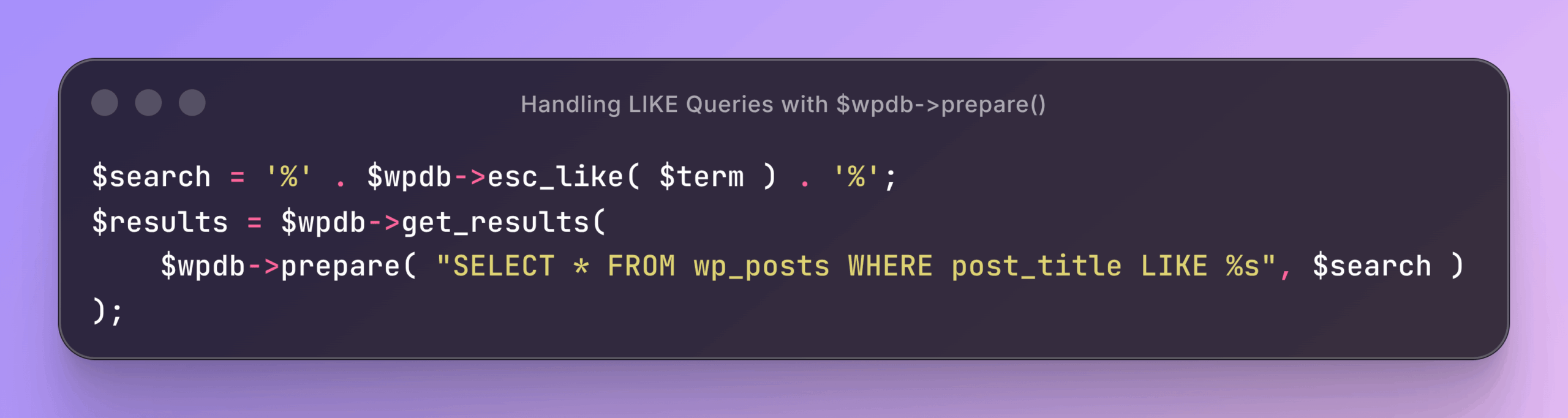 Handling like queries