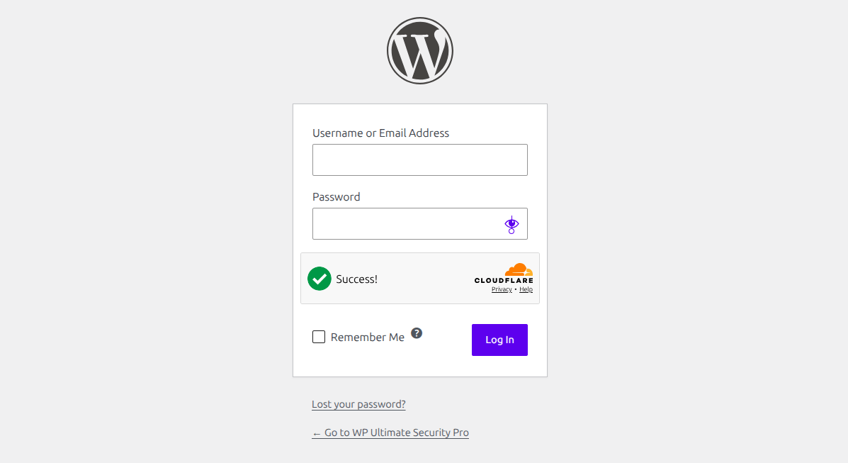 cloudflare turnstile on wordpress login form to protect from bot using ultimate security