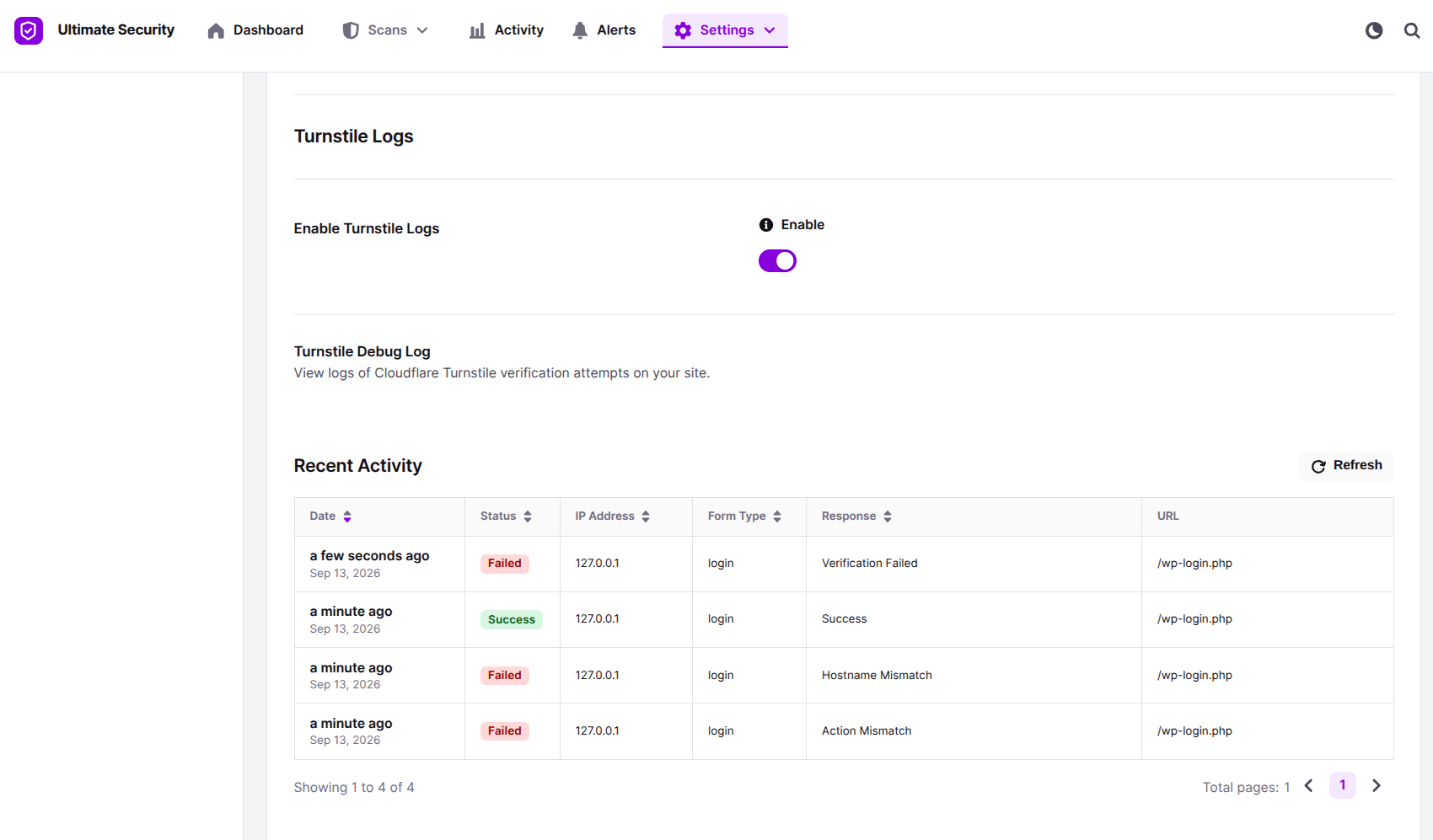 cloudflare turnstile logs show in the ultimate security