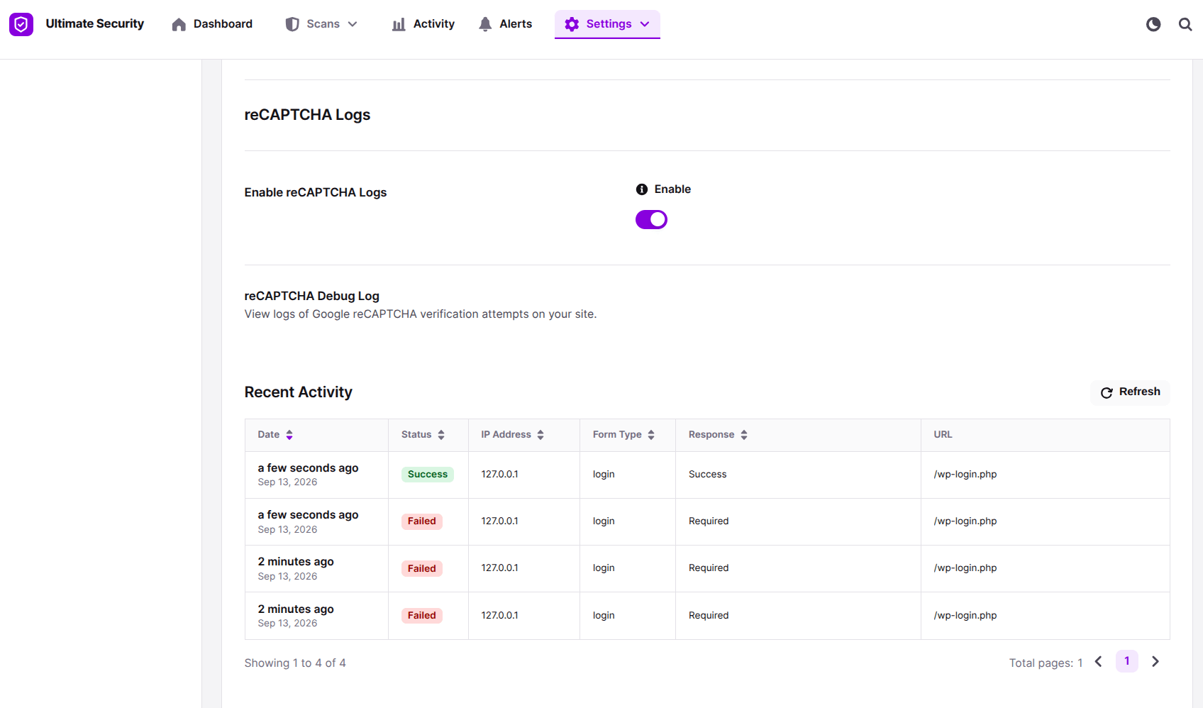 google recaptcha logs show in the ultimate security