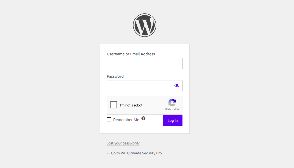 google recaptcha on wordpress login form to protect from bot using ultimate security