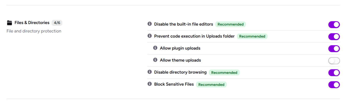 Files and directories settings in security hardening in ultimate security